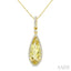 Evoque Gemstone Pear Shape & Halo Diamond Pendant
