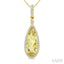 Evoque Gemstone Pear Shape & Halo Diamond Pendant