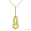 Evoque Gemstone Shield Shape & Halo Diamond Pendant