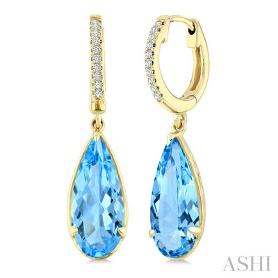 Evoque Gemstone Pear Shape & Diamond Earrings
