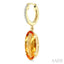 Oval Shape Gemstone & Diamond Earrings