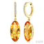 Evoque Gemstone Oval Shape & Diamond Earrings