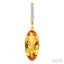 Oval Shape Gemstone & Diamond Earrings