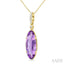 Evoque Gemstone Oval Shape & Diamond Pendant