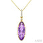 Oval Shape Gemstone & Diamond Pendant
