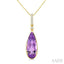 Evoque Gemstone Pear Shape & Diamond Pendant