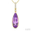 Pear Shape Gemstone & Diamond Pendant