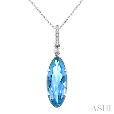 Evoque Gemstone Oval Shape & Diamond Pendant