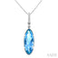 Evoque Gemstone Oval Shape & Diamond Pendant