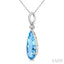 Evoque Gemstone Pear Shape & Diamond Pendant
