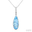 Evoque Gemstone Pear Shape & Diamond Pendant