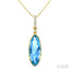 Evoque Gemstone Oval Shape & Diamond Pendant