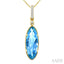 Evoque Gemstone Oval Shape & Diamond Pendant