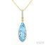 Evoque Gemstone Pear Shape & Diamond Pendant