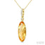 Evoque Gemstone Oval Shape & Diamond Pendant
