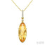 Evoque Gemstone Oval Shape & Diamond Pendant