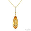 Evoque Gemstone Pear Shape & Diamond Pendant