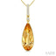 Evoque Gemstone Pear Shape & Diamond Pendant
