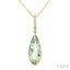Evoque Gemstone Pear Shape & Diamond Pendant