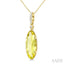 Evoque Gemstone Oval Shape & Diamond Pendant