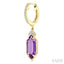 Evoque Gemstone Hexagon Shape & Diamond Earrings