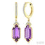 Evoque Gemstone Hexagon Shape & Diamond Earrings