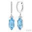 Evoque Gemstone Hexagon Shape & Diamond Earrings