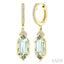 Evoque Gemstone Hexagon Shape & Diamond Earrings