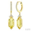Evoque Gemstone Hexagon Shape & Diamond Earrings