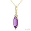 Evoque Gemstone Hexagon Shape & Diamond Pendant
