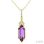 Evoque Gemstone Hexagon Shape & Diamond Pendant