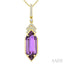 Evoque Gemstone Hexagon Shape & Diamond Pendant