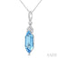 Evoque Gemstone Hexagon Shape & Diamond Pendant