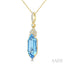 Hexagon Shape Gemstone & Diamond Pendant