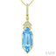 Hexagon Shape Gemstone & Diamond Pendant