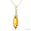 Hexagon Shape Gemstone & Diamond Pendant