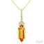 Evoque Gemstone Hexagon Shape & Diamond Pendant