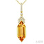 Hexagon Shape Gemstone & Diamond Pendant