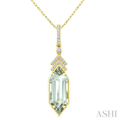 Evoque Gemstone Hexagon Shape & Diamond Pendant