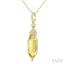 Hexagon Shape Gemstone & Diamond Pendant