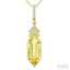 Hexagon Shape Gemstone & Diamond Pendant