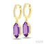 Evoque Gemstone Hexagon Shape & Diamond Earrings