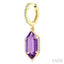 Evoque Gemstone Hexagon Shape &  Diamond Earrings