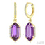 Evoque Gemstone Hexagon Shape & Diamond Earrings