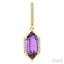 Evoque Gemstone Hexagon Shape & Diamond Earrings