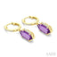 Evoque Gemstone Hexagon Shape & Diamond Earrings