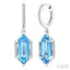 Evoque Gemstone Hexagon Shape & Diamond Earrings