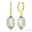 Evoque Gemstone Hexagon Shape & Diamond Earrings