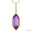 Evoque Gemstone Hexagon Shape & Diamond Pendant