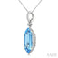 Evoque Gemstone Hexagon Shape & Diamond Pendant